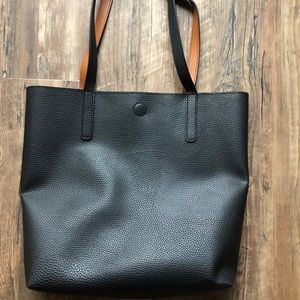 Black and brown tote